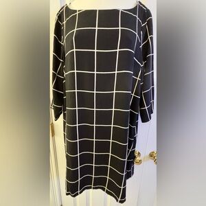 JustFab Monochrome Checkered Midi Dress